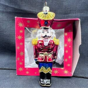 Christmas Ornament Poland Hand Painted Hand Blown Glass Christmas  VTG.Nutcracke